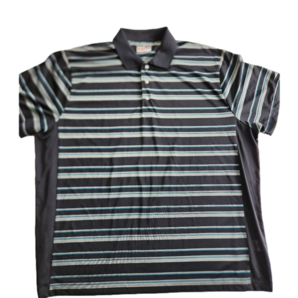 Men’s Grand Slam Golf Polo Size 3XL Grey Black Blue Stripe